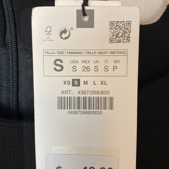 Zara black dress with chain size S NWT! 4387/268/800 - Picture 7 of 15